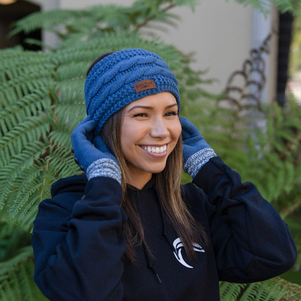 Women's Knit Gloves & Headband 2 Piece Set